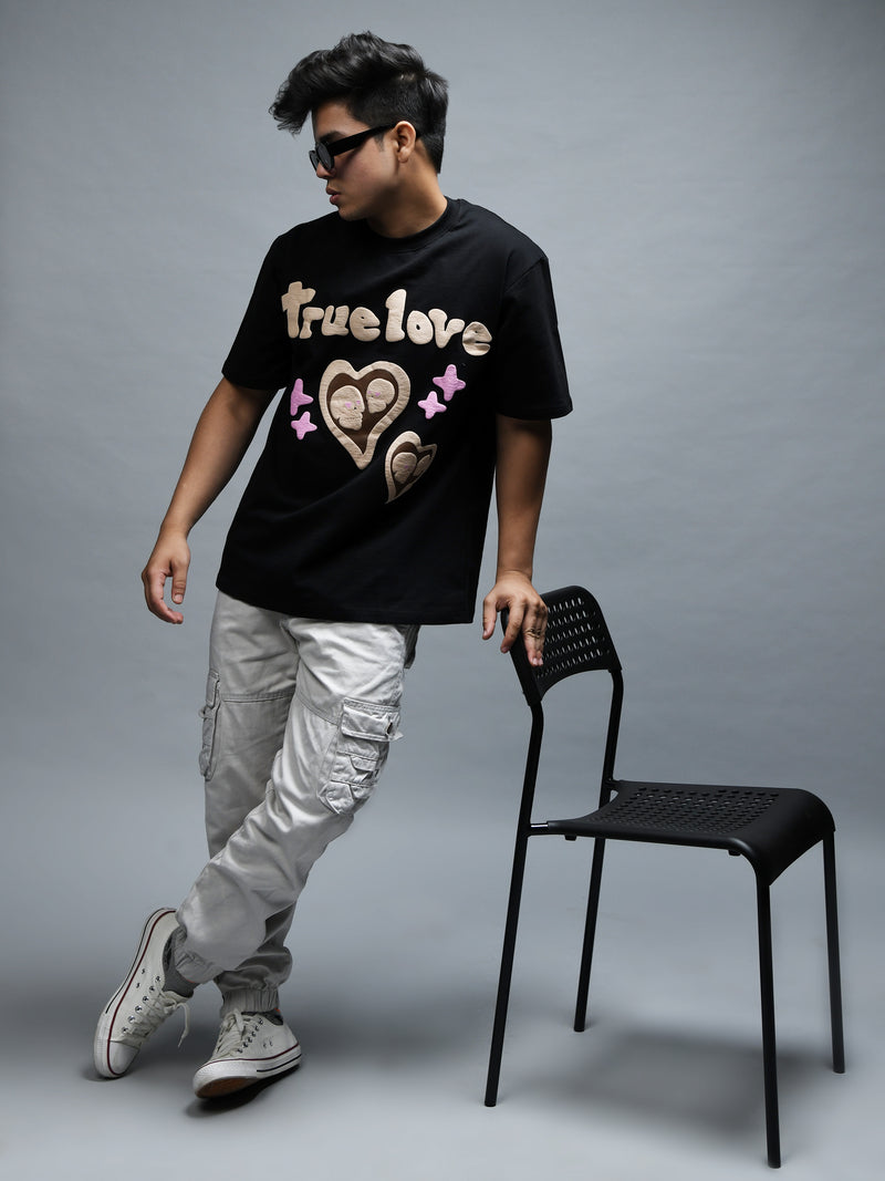 True Love (BLACK) Oversized T-Shirt 240gsm Alternate