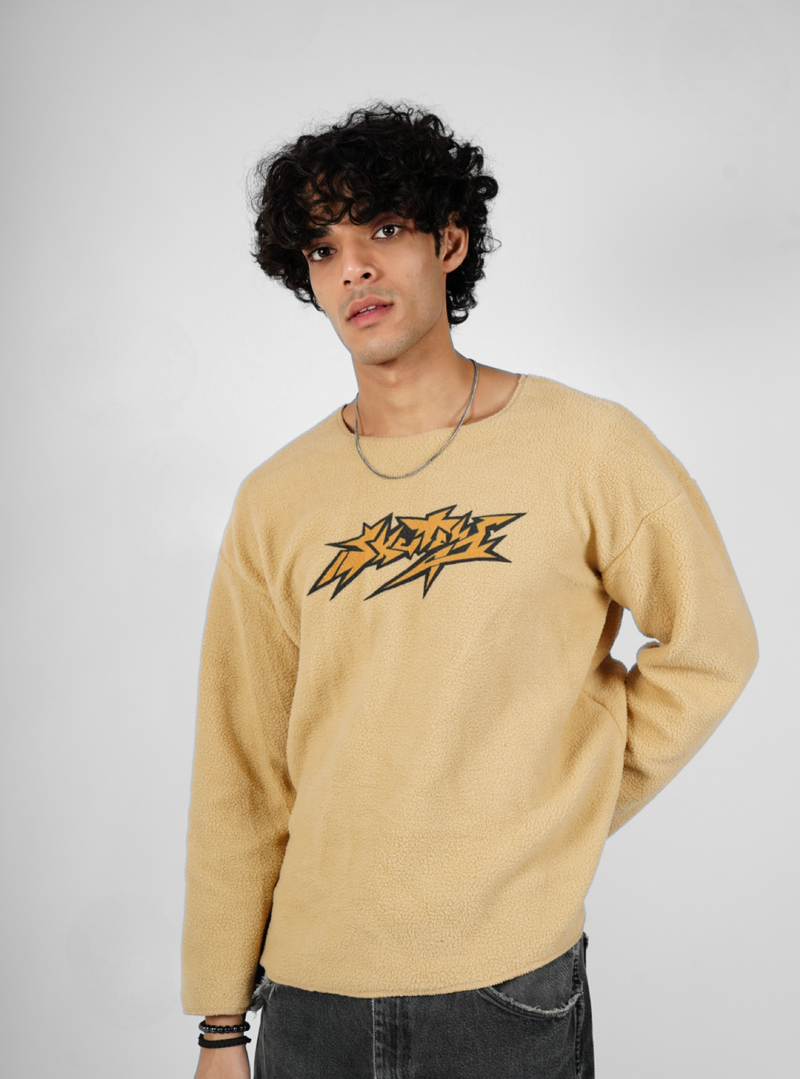 BEIGE POLAR FLEECE BOX FIT UNISEX SWEATSHIRT Alternate