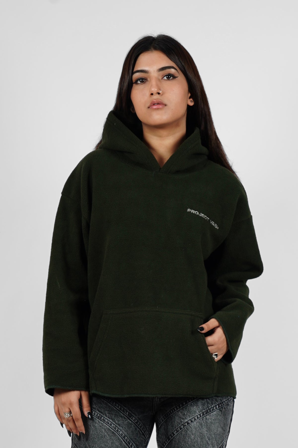 BASIC SHERPA UNISEX HOODIE (SEA GREEN)