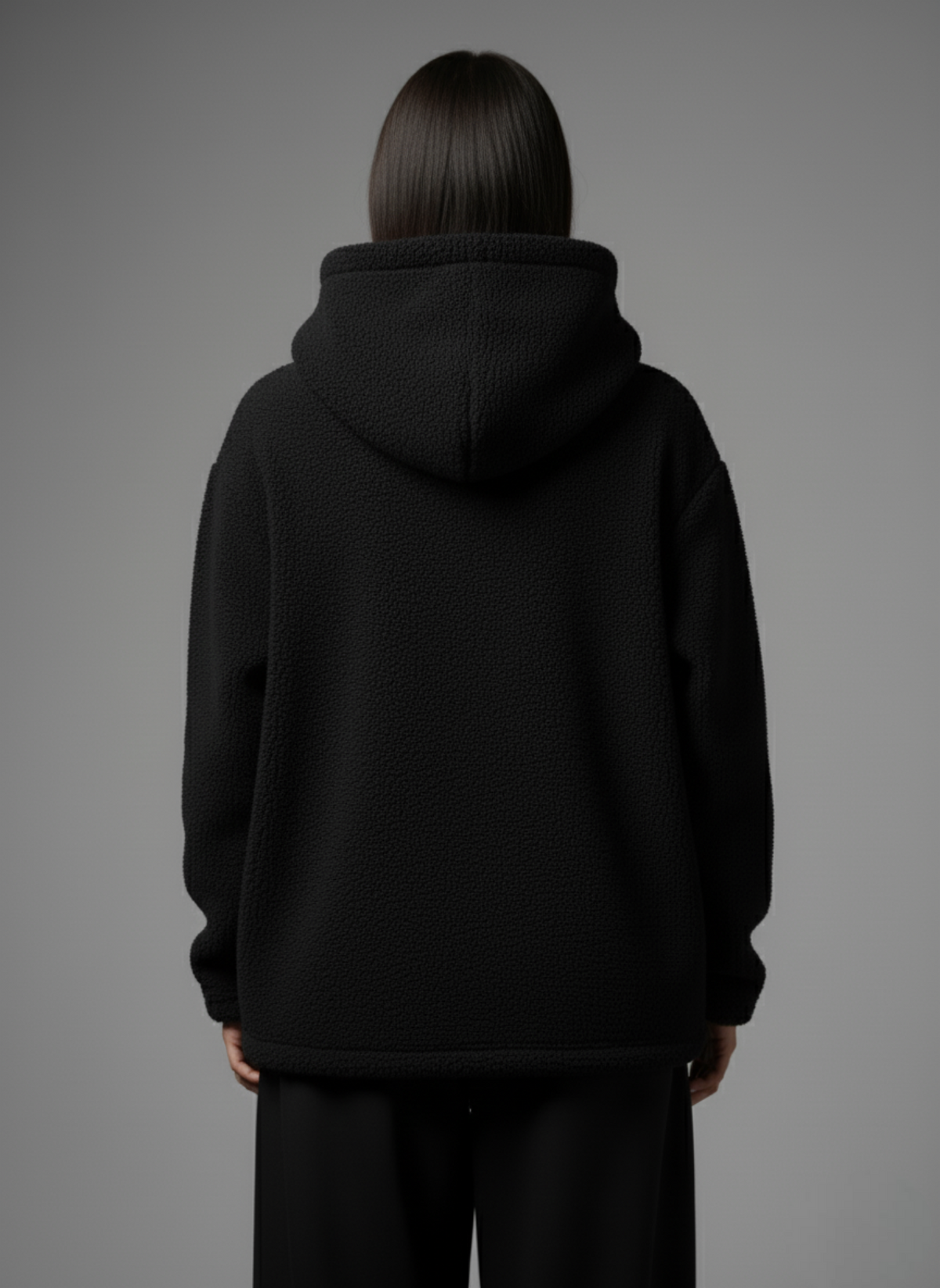 BASIC SHERPA UNISEX HOODIE (BLACK)