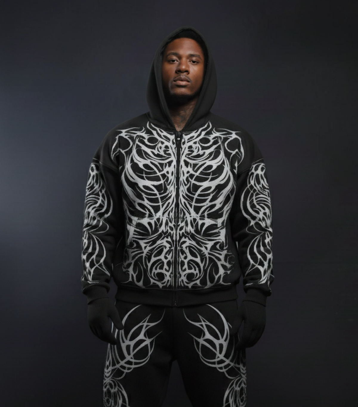 Zerox Zipper Hoodie (Black)