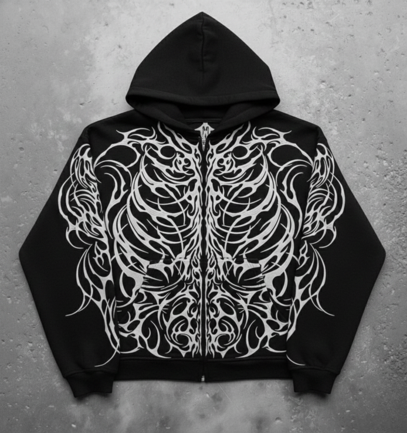 Zerox Zipper Hoodie (Black)