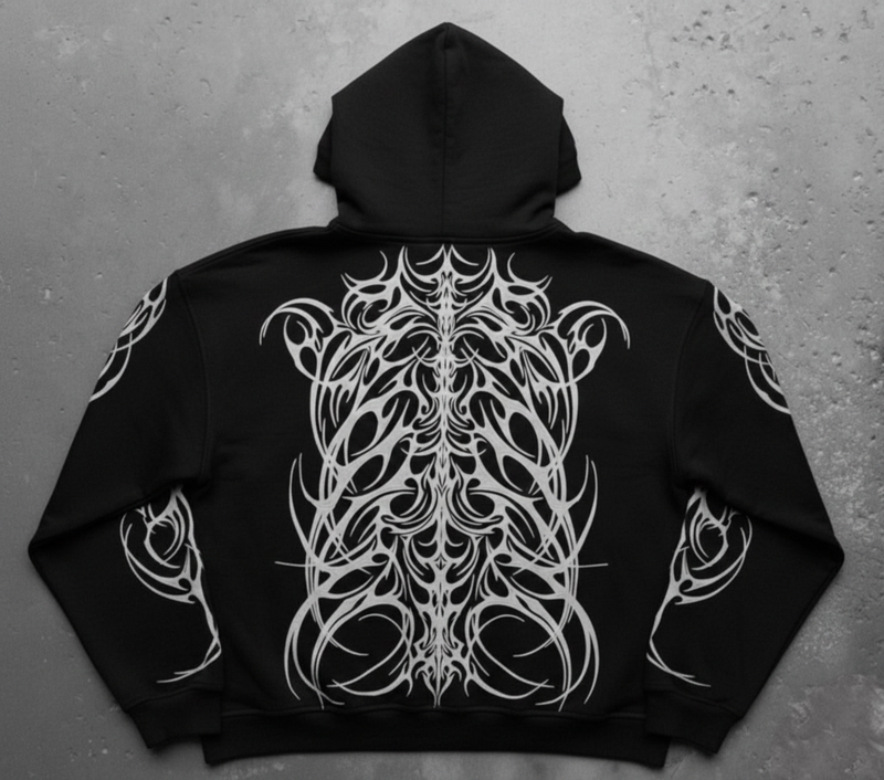 Zerox Zipper Hoodie (Black) Alternate