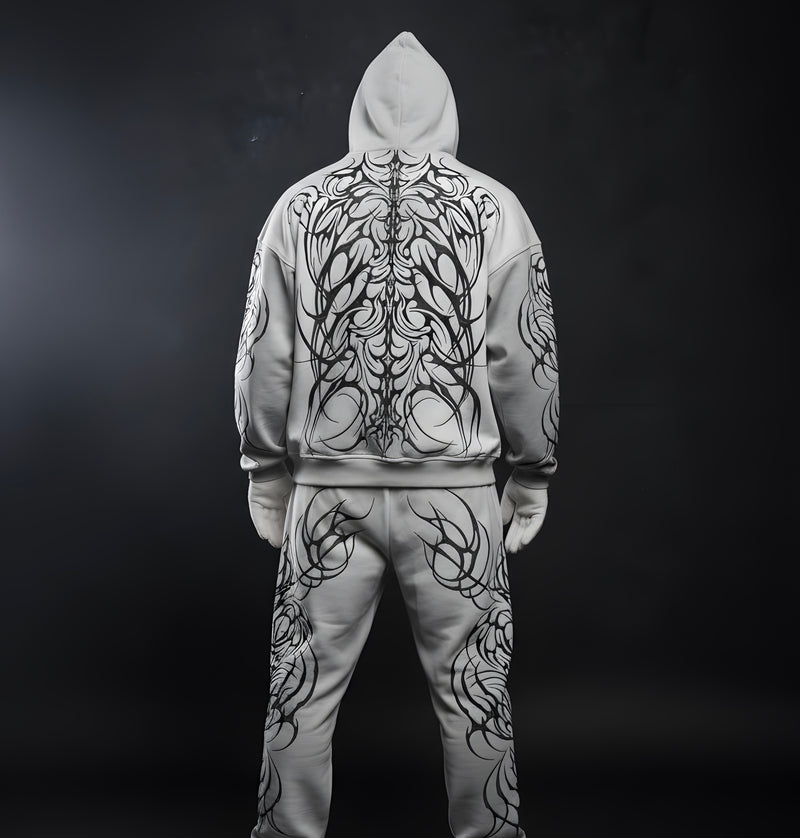 Zerox Zipper Hoodie (Light Grey)