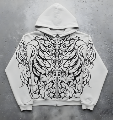 Zerox Zipper Hoodie (Light Grey)