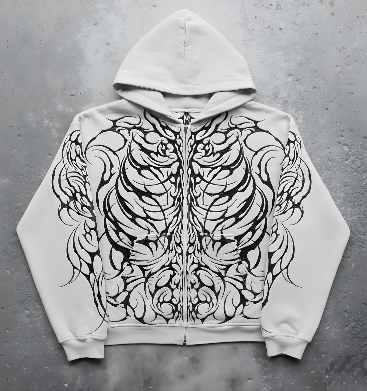 Zerox Zipper Hoodie (Light Grey)