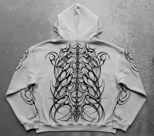 Zerox Zipper Hoodie (Light Grey)