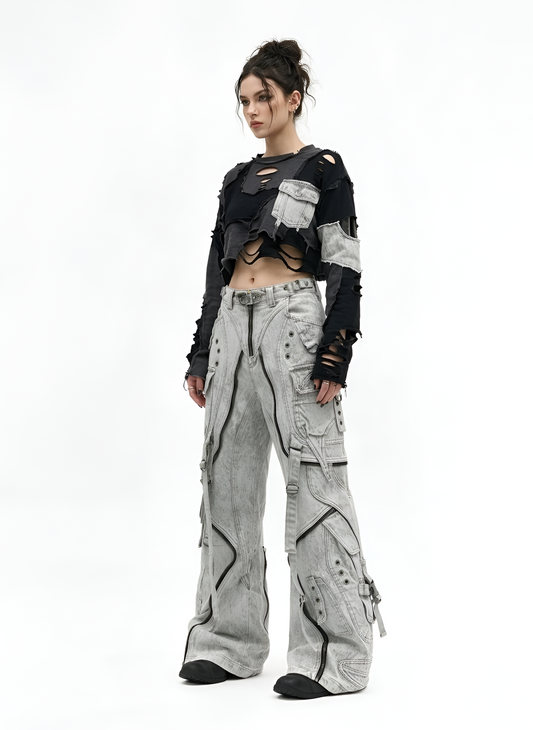 Grade-5 Metal Denims (Iced-Silver)